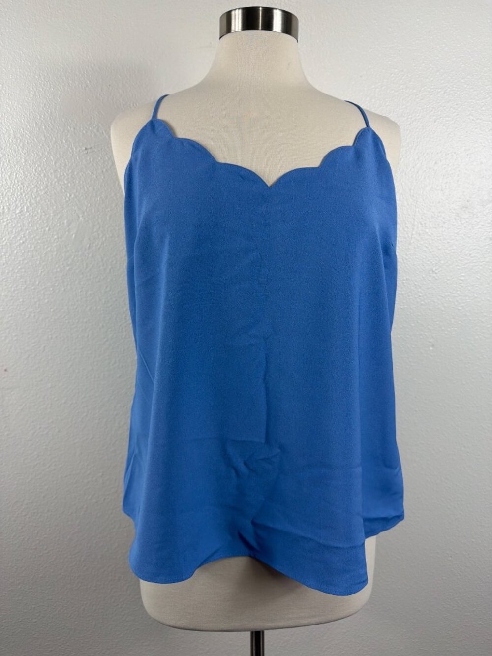 J.Crew Factory Scalloped Cami Tank Periwinkle Blue Size 14 NWT - Picture 3 of 12